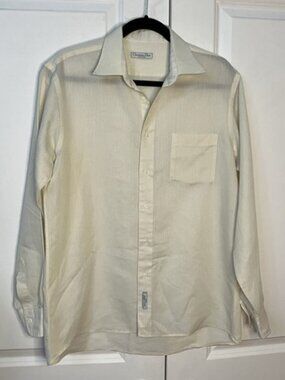 Vintage Christian Dior Chemises Pinstripe Shirt Mens Q.V.V Off White Button Up